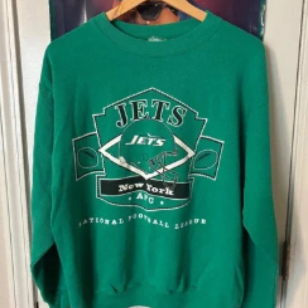 Hanes NFL New York Jets Sweatshirt Football Crewneck Pullover XL 80s